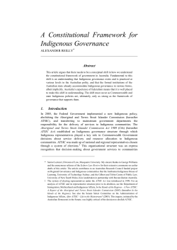 A Constitutional Framework for Indigenous Governance