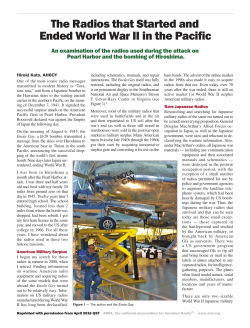 The Radios that Started and Ended World War II in the Pacific