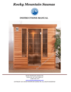 Rocky Mountain Saunas INSTRUCTIONS MANUAL