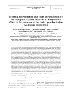Feeding, reproduction and toxin accumulation by the copepods
