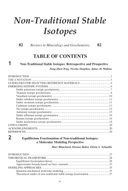 Non-Traditional Stable Isotopes