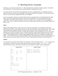 A. Bowling Score Assistant