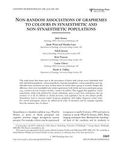 non-random associations of graphemes to colours in