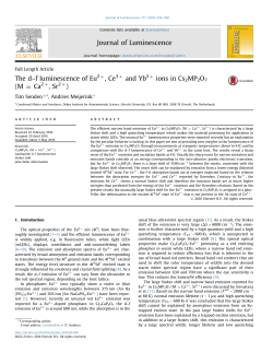 The d-f luminescence of Eu 2+ , Ce 3+ and Yb 2+ ions in
