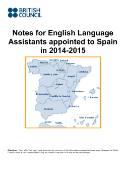 Notes for English Language Assistants appointed to