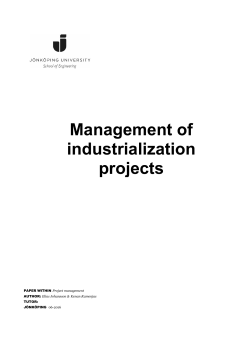 Management of industrialization projects