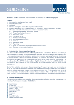 Guideline for the technical measurement of visibility of online