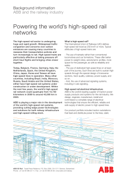 Powering the world`s high-speed rail networks