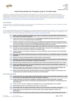Grade 05 Social Studies Unit 12 Exemplar Lesson 01