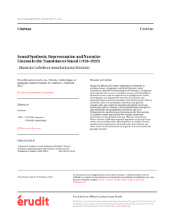 Sound Synthesis, Representation and Narrative Cinema in