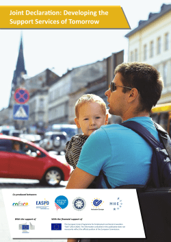 Joint Declaration: Developing the Support Services of Tomorrow