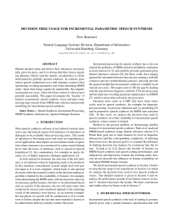 DECISION TREE USAGE FOR INCREMENTAL PARAMETRIC