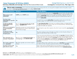 Kaiser Permanente: KP OR Silver 2000/30 HMO plan with the $2000