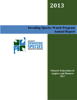 Invading Species Watch Program Annual Report