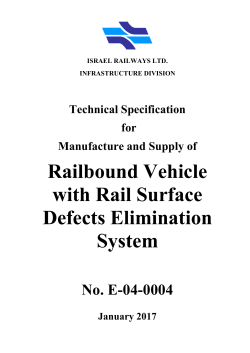 Technical Specification for ON-TRACK RAIL GRINDING SERVICE