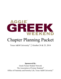 Chapter Planning Packet - The Association of Former Students