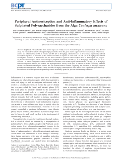 Peripheral Antinociception and Anti‐Inflammatory Effects of