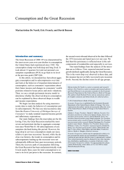 Consumption and the Great Recession