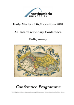 Early Modern Dis/Locations 2010