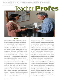 Teacher Professionalism: The Wrong Conversation