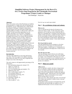 Simplified Software Project Management for the Rest of Us Or a