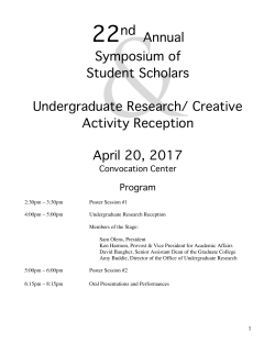 Creative Activity Reception April 20, 2017