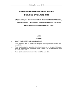 bangalore mahanagara palike building bye-laws 2003