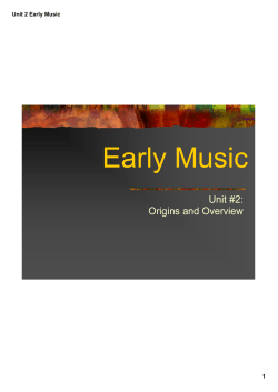Unit 2 Early Music Notes