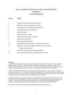 Mergers, Acquisitions, and Divestitures