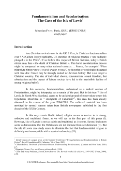 Fundamentalism and Secularization - French Windows
