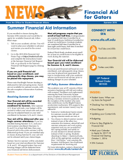 Summer 2015-16 - UF Student Financial Affairs
