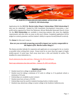 Dr. Martin Luther King Jr. Scholarship