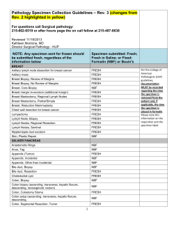 Pathology Specimen Collection Guidelines &ndash; Rev. 3 (changes from