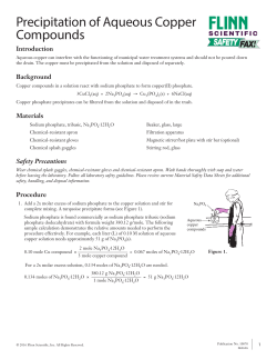 Precipitation of Aqueous Copper Compounds