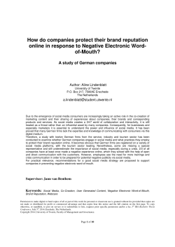 of-Mouth? - University of Twente Student Theses