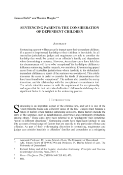 sentencing parents: the consideration of dependent children