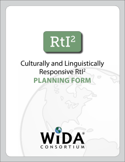 Culturally and Linguistically Responsive RtI2 PLANNING
