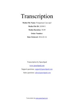 Transcription - Healthy Start EPIC Center