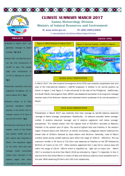 climate summary march 2017 - Samoa Meteorology Division