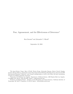 Fear, Appeasement, and the Effectiveness of Deterrence