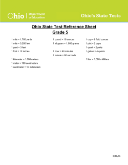 Math Reference Sheet &ndash; Grade 5