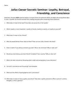 Julius Caesar Socratic Seminar: Loyalty, Betrayal