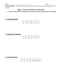 successive differences in polynomials and systems of equations