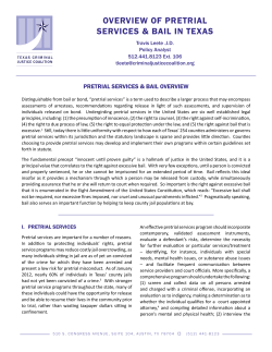 Overview of Pretrial Services Bail in TX (Mar 2012).