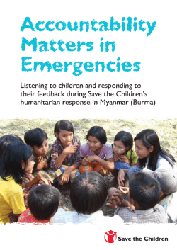 Accountability Matters in Emergencies