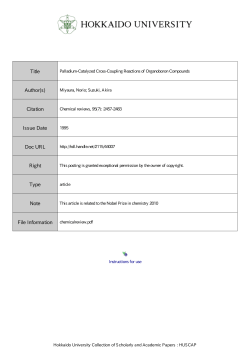 Palladium-Catalyzed Cross-Coupling Reactions of Organoboron