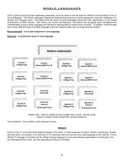 Course Descriptions: World Languages