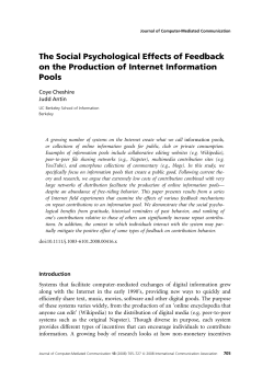 The Social Psychological Effects of Feedback on the Production of