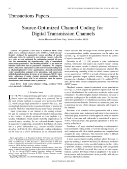 Transactions Papers Source-Optimized Channel Coding for Digital