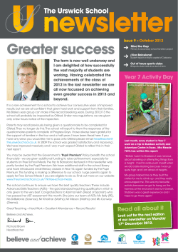 October 2012 - The Urswick School